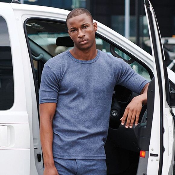 Regatta Mens Thermal Underwear Short Sleeve Vest / T-Shirt / Denim - Picture 2 of 3